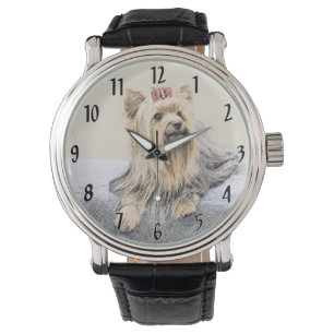 Yorkshire Terrier Schilderij - Mooie Originele Hon Horloge