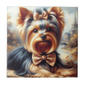  Yorkshire Terrier schilderij Tegeltje (Voorkant)