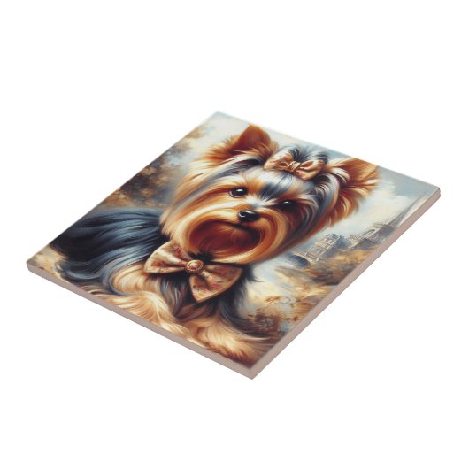  Yorkshire Terrier schilderij Tegeltje (Zijkant)