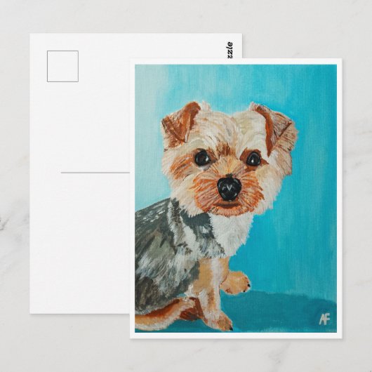 Yorkshire Terrier schilderij van Alfred Fox Briefkaart (Voorkant / Achterkant)