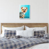 Yorkshire Terrier schilderij van Alfred Fox Canvas Afdruk (Insitu (Slaapkamer))