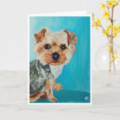 Yorkshire Terrier schilderij van Alfred Fox Kaart (Gele Bloem)