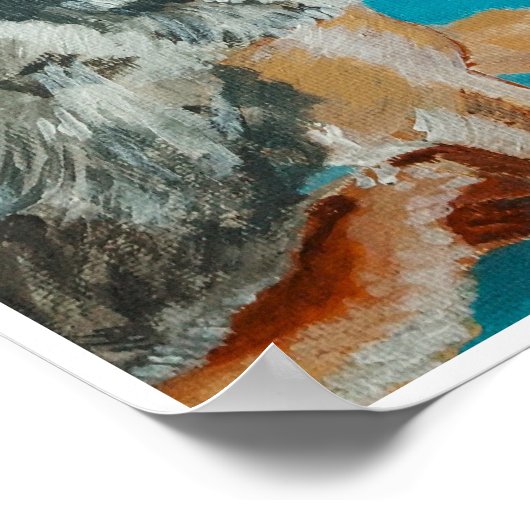 Yorkshire Terrier schilderij van Alfred Fox Poster (Hoek)