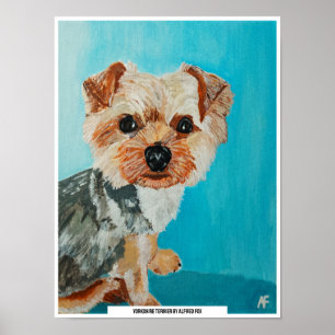Yorkshire Terrier schilderij van Alfred Fox Poster
