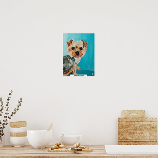 Yorkshire Terrier schilderij van Alfred Fox Poster (Keuken)