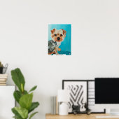 Yorkshire Terrier schilderij van Alfred Fox Poster (Thuiskantoor)