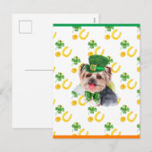 Yorkshire Terrier Shamrock St. Patricks Dag Feestdagenkaart (Voorkant / Achterkant)