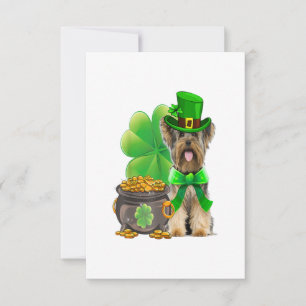 Yorkshire Terrier Shamrock St Patricks Day Dog RSVP Kaartje