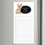 Yorkshire Terrier Shopping List Magnetic Notepad Magnetisch Notitieblok<br><div class="desc">Schattige dingen om Yorkshire Terrier-hond te halen met een zwart karton-lijst gepersonaliseerd met jouw naam.</div>