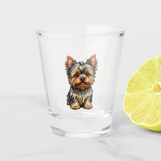 Yorkshire Terrier Shot Glas (Voorkant)
