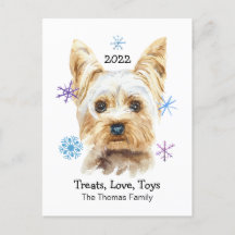 Yorkshire Terrier Sneeuwvlokken Aangepaste Tekst K