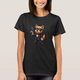 Yorkshire Terrier Spion Honden Grappige Geheime Ag T-shirt