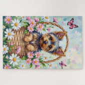 Yorkshire Terrier Spring Flowers Cute Dog Legpuzzel (Horizontaal)