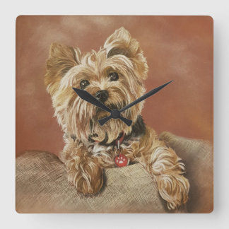 Yorkshire Terrier Square Wall Clock Vierkante Klok