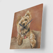 Yorkshire Terrier Square Wall Clock Vierkante Klok (Hoek)