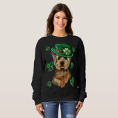 Yorkshire Terrier St Patrick's Day Dog Shamrock Trui (Voorkant volledig)