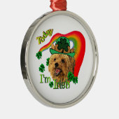 Yorkshire Terrier St Patricks Metalen Ornament (Rechts)