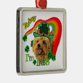Yorkshire Terrier St Patricks Metalen Ornament (Rechts)