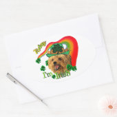 Yorkshire Terrier St Patricks Ovale Sticker (Envelop)