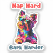 Yorkshire Terrier Sticker (Voorkant)