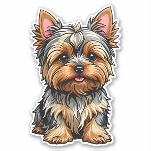 Yorkshire Terrier Sticker (Voorkant)
