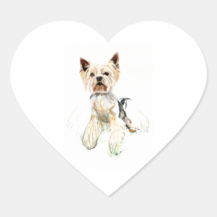 Yorkshire Terrier Sticker, Hondenliefhebber Kunst Hart Sticker