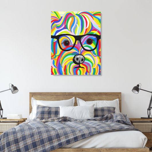 Yorkshire Terrier Stretched Canvas Print (Insitu (Slaapkamer))