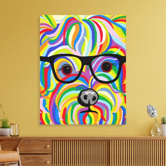 Yorkshire Terrier Stretched Canvas Print (Insitu (Woonkamer))