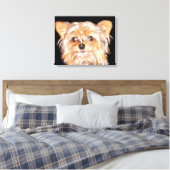 Yorkshire Terrier Stretched Canvas Print (Insitu (Slaapkamer))