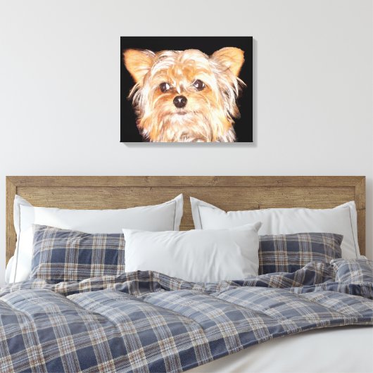 Yorkshire Terrier Stretched Canvas Print (Insitu (Slaapkamer))