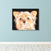 Yorkshire Terrier Stretched Canvas Print (Insitu (Houten vloer))