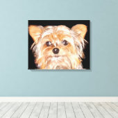 Yorkshire Terrier Stretched Canvas Print (Insitu (Houten vloer))