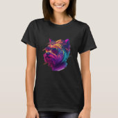 Yorkshire Terrier Synthwave 80s Retrowave Aestheti T-shirt (Voorkant)