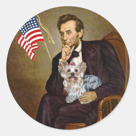 Yorkshire Terrier (T) - Lincoln Ronde Sticker (Voorkant)