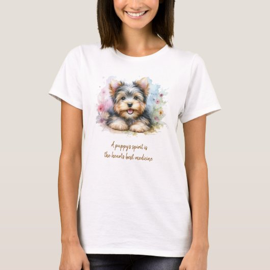 Yorkshire Terrier T-Shirt with Quote (Voorkant)