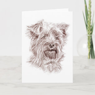 Yorkshire Terrier tekening Bedankkaart