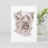 Yorkshire Terrier tekening Kaart (Staand voorkant)