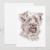 Yorkshire Terrier tekening Kaart (Voorkant / Achterkant)