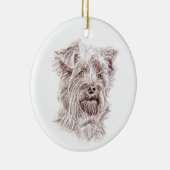 Yorkshire Terrier tekening Keramisch Ornament (Rechts)