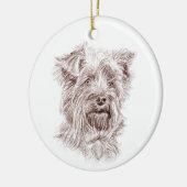 Yorkshire Terrier tekening Keramisch Ornament (Links)