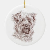 Yorkshire Terrier tekening Keramisch Ornament (Achterkant)