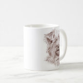 Yorkshire Terrier tekening Koffiemok (Voorkant rechts)