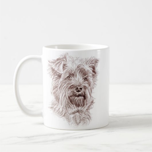 Yorkshire Terrier tekening Koffiemok (Links)