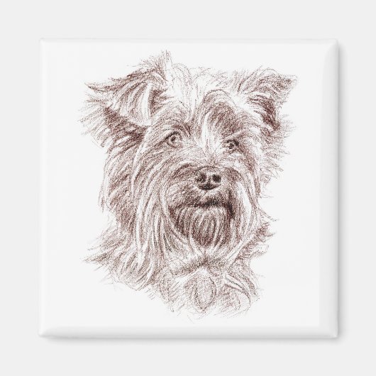 Yorkshire Terrier tekening Magneet (Voorkant)
