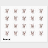 Yorkshire Terrier Tekening Ronde Sticker (Vel)