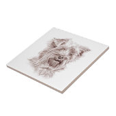 Yorkshire Terrier tekening Tegeltje (Zijkant)