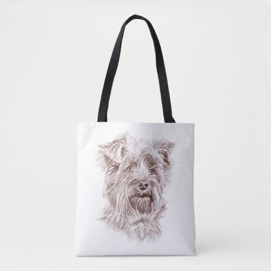 Yorkshire Terrier tekening Tote Bag (Voorkant)