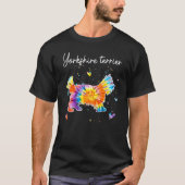 Yorkshire Terrier Tie Dye Rainbow Dog T-shirt (Voorkant)