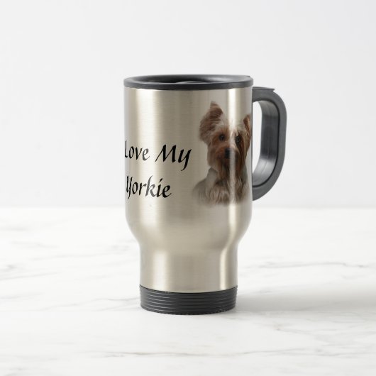 Yorkshire Terrier Travel Mug Reisbeker (Voorkant rechts)
