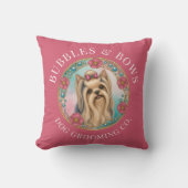 Yorkshire Terrier Trimsalon Kussen | Roze (Voorkant)